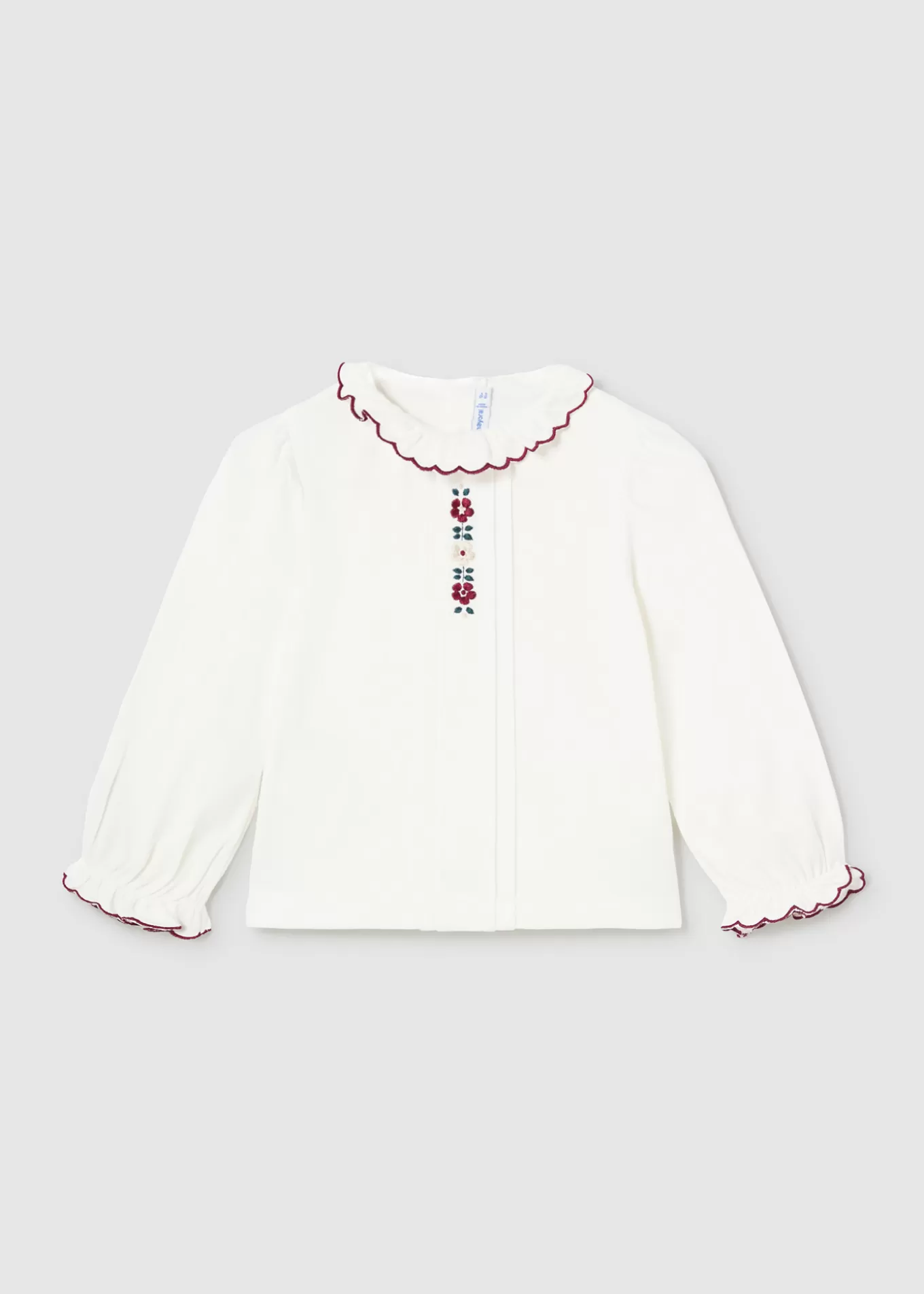 Camisas Y Blusas^Mayoral Blusa flores bordadas bebé Crudo-Guinda