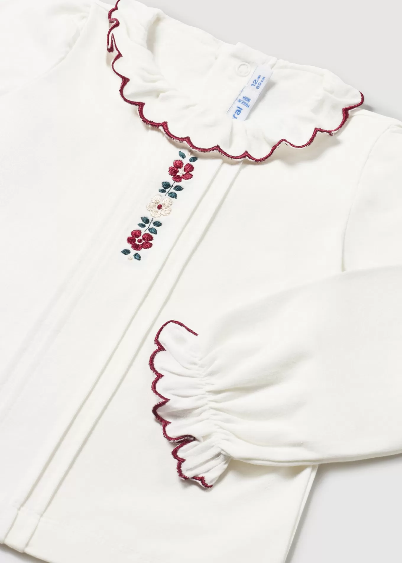 Camisas Y Blusas^Mayoral Blusa flores bordadas bebé Crudo-Guinda