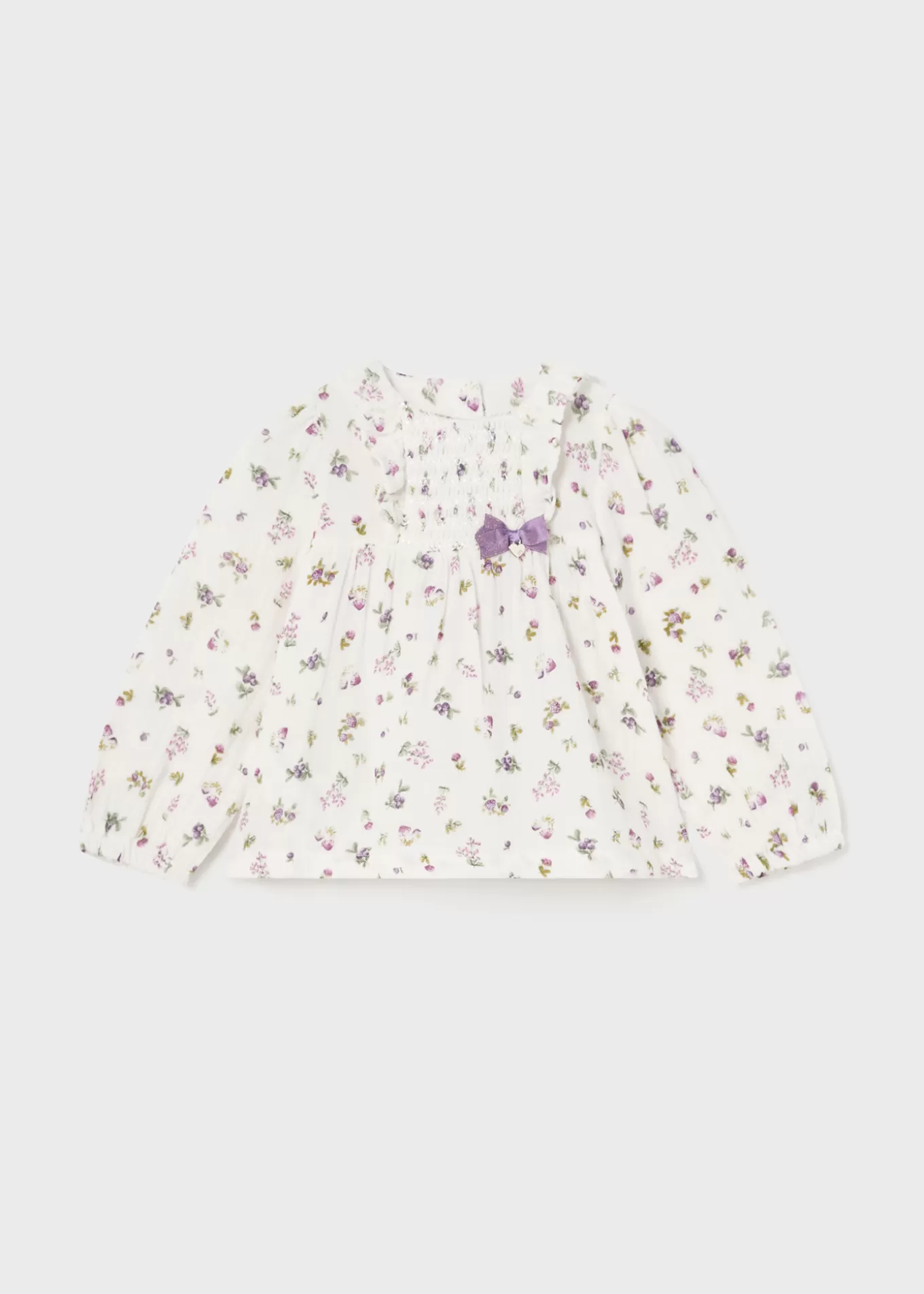Camisas Y Blusas^Mayoral Blusa gasa estampada bebé Crudo-Orquídea