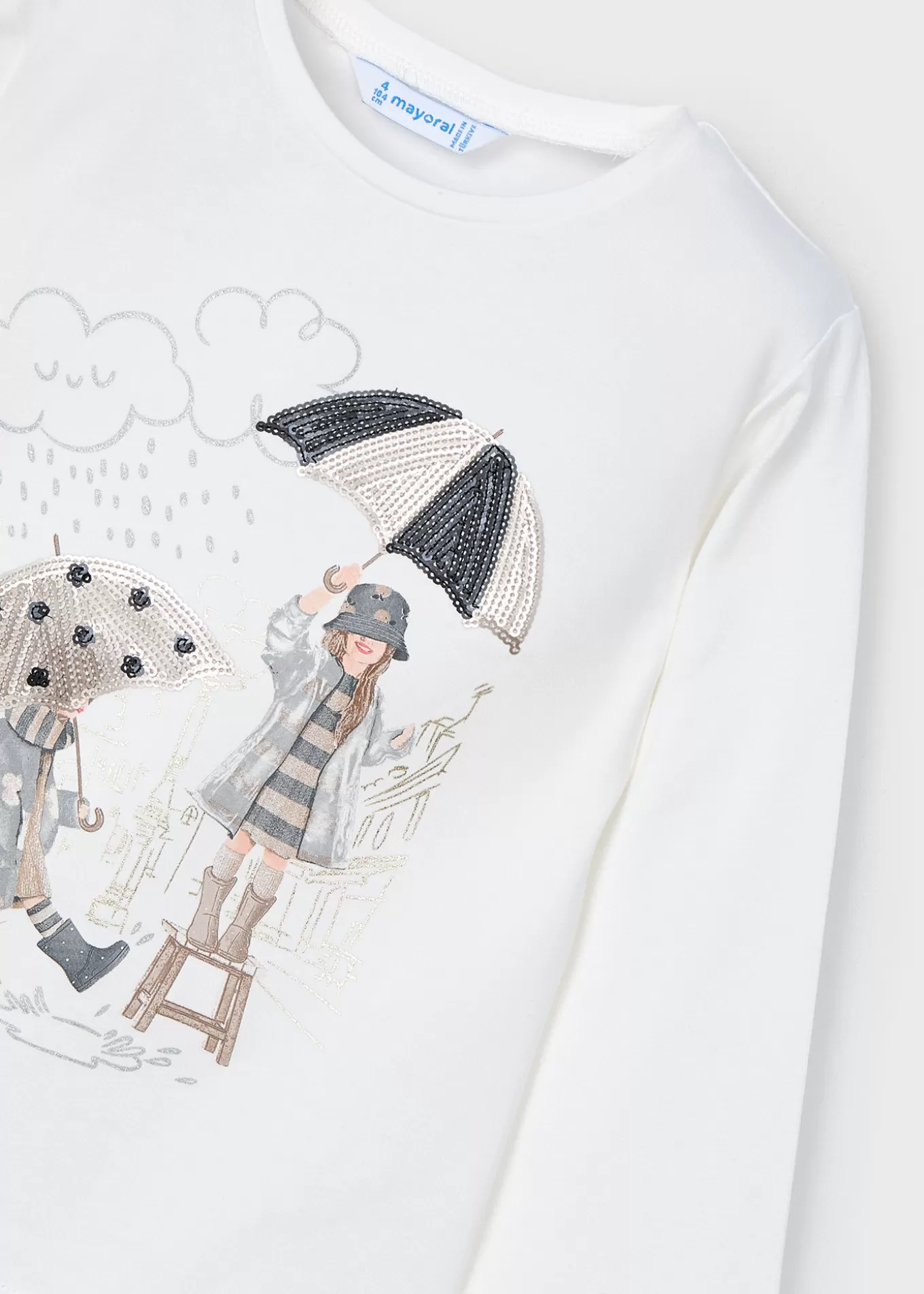 Camisetas Y Polos^Mayoral Camiseta gráfica niña Crudo-Negro