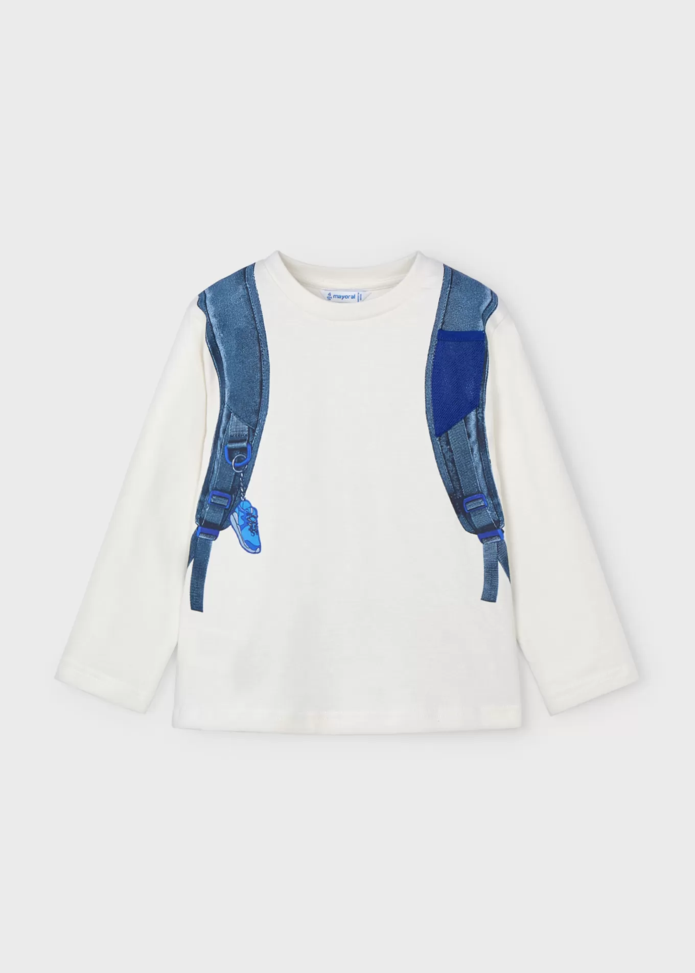 Camisetas^Mayoral Camiseta mochila niño Nata-Cerúleo