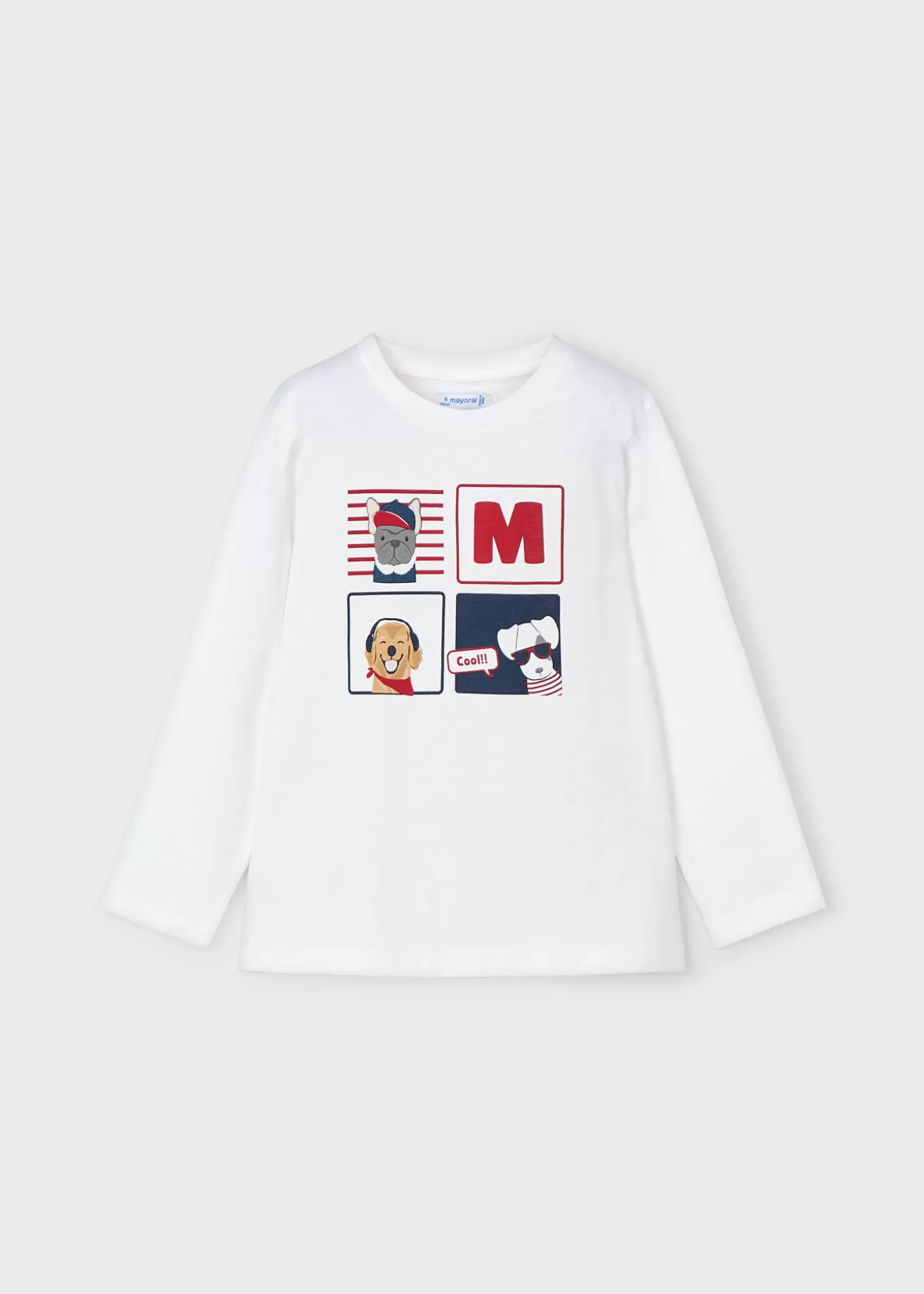 Camisetas^Mayoral Camiseta print niño Nata