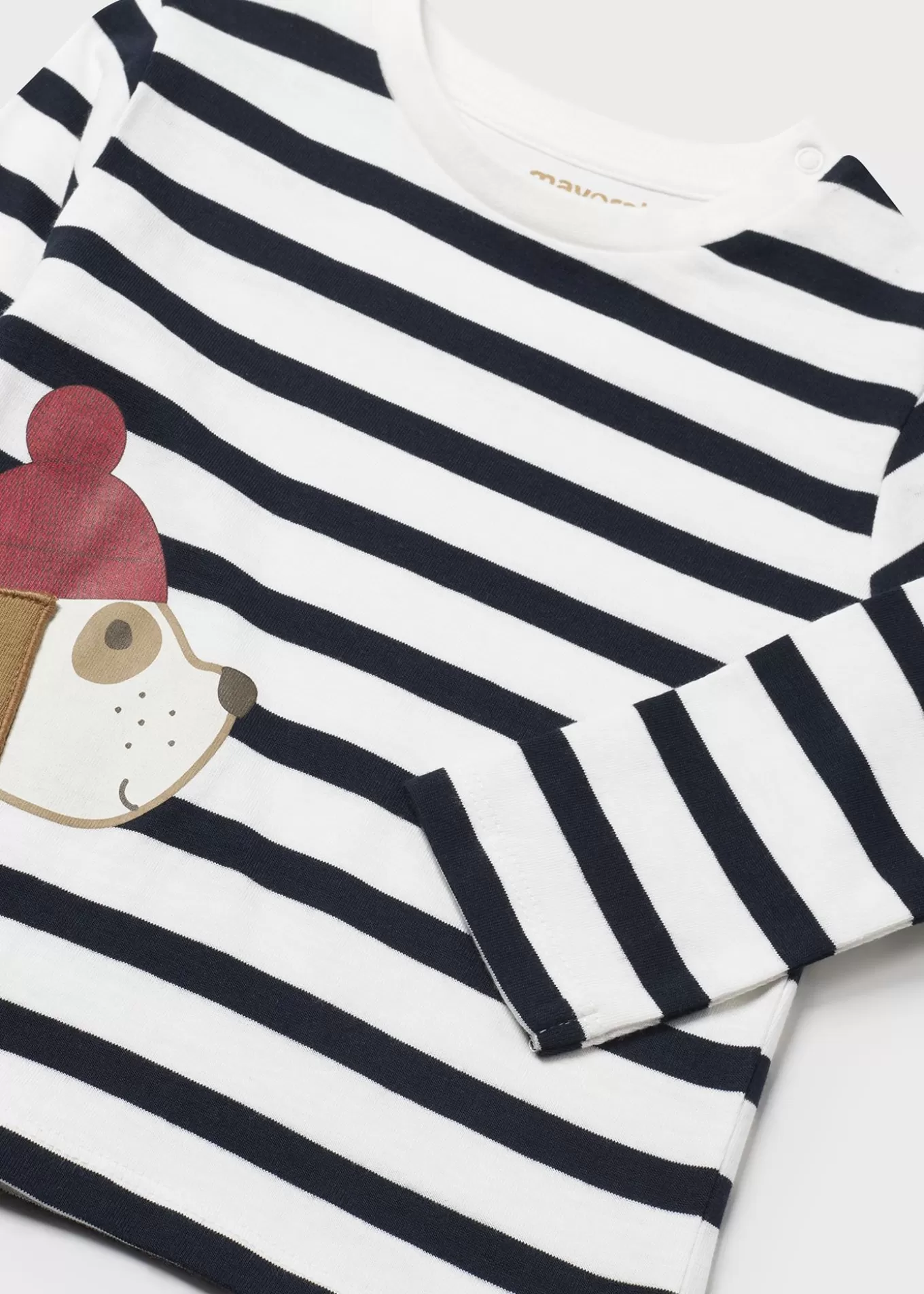 Bodies Y Camisetas^Mayoral Camiseta rayas perrito bebé Nata
