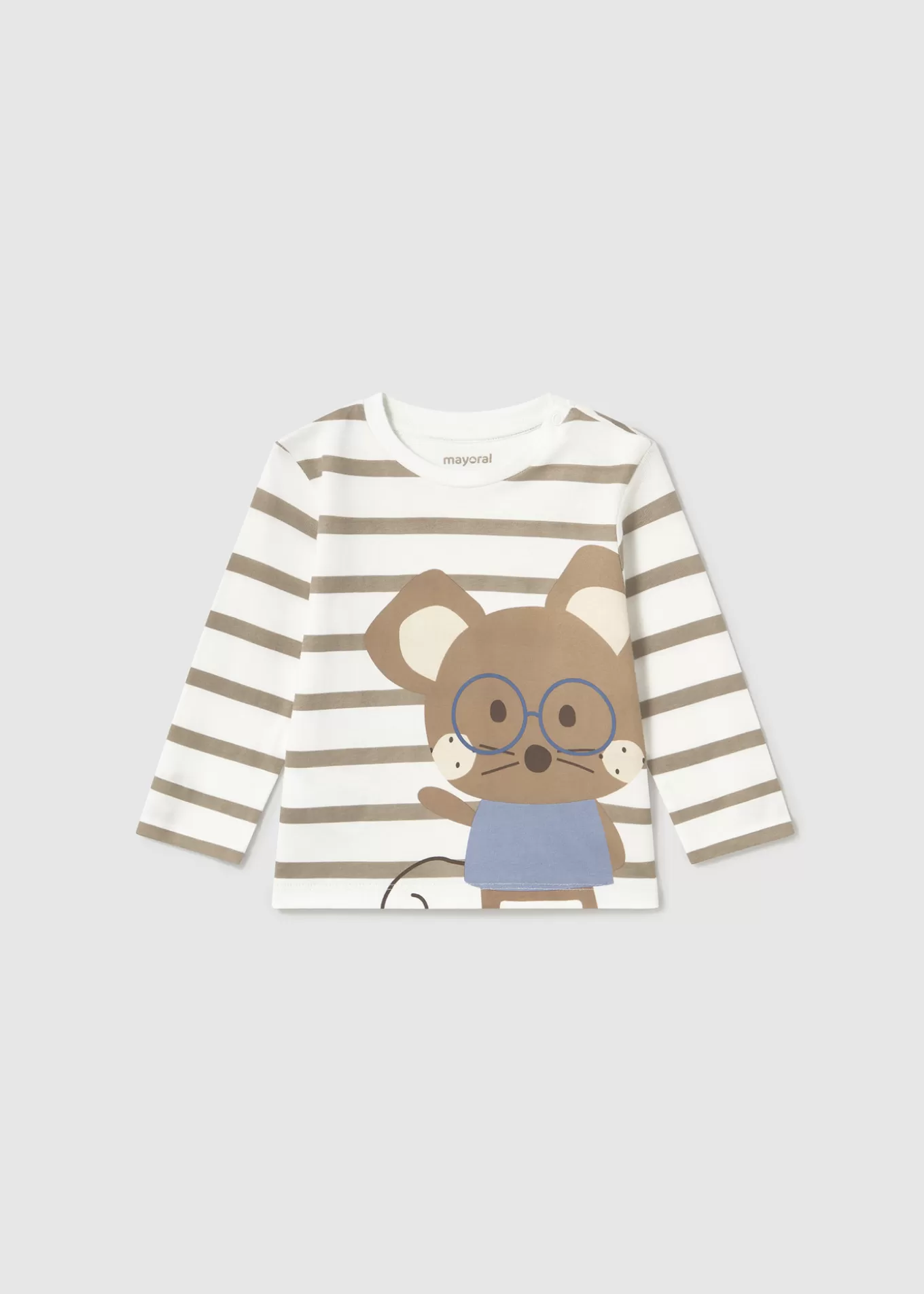 Bodies Y Camisetas^Mayoral Camiseta rayas print bebé Nata