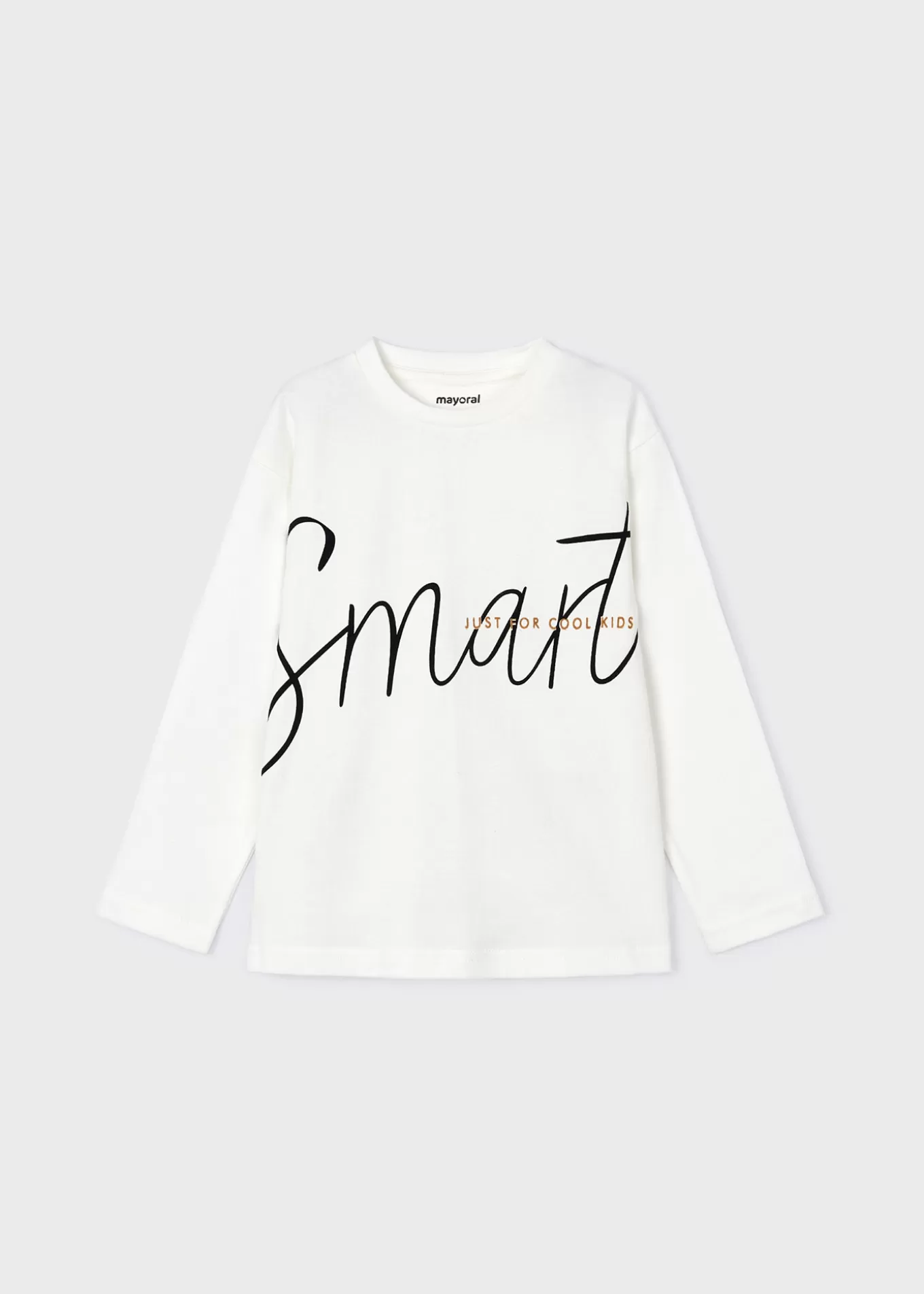 Camisetas^Mayoral Camiseta texto niño Nata