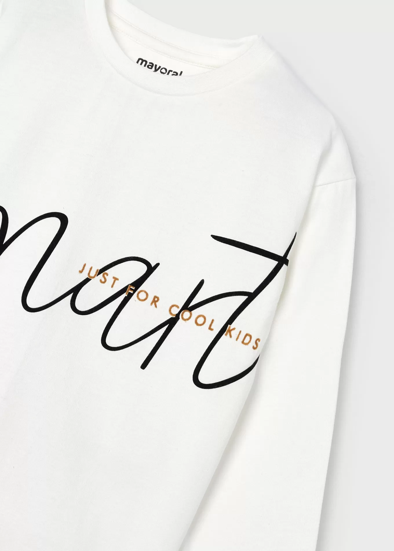 Camisetas^Mayoral Camiseta texto niño Nata