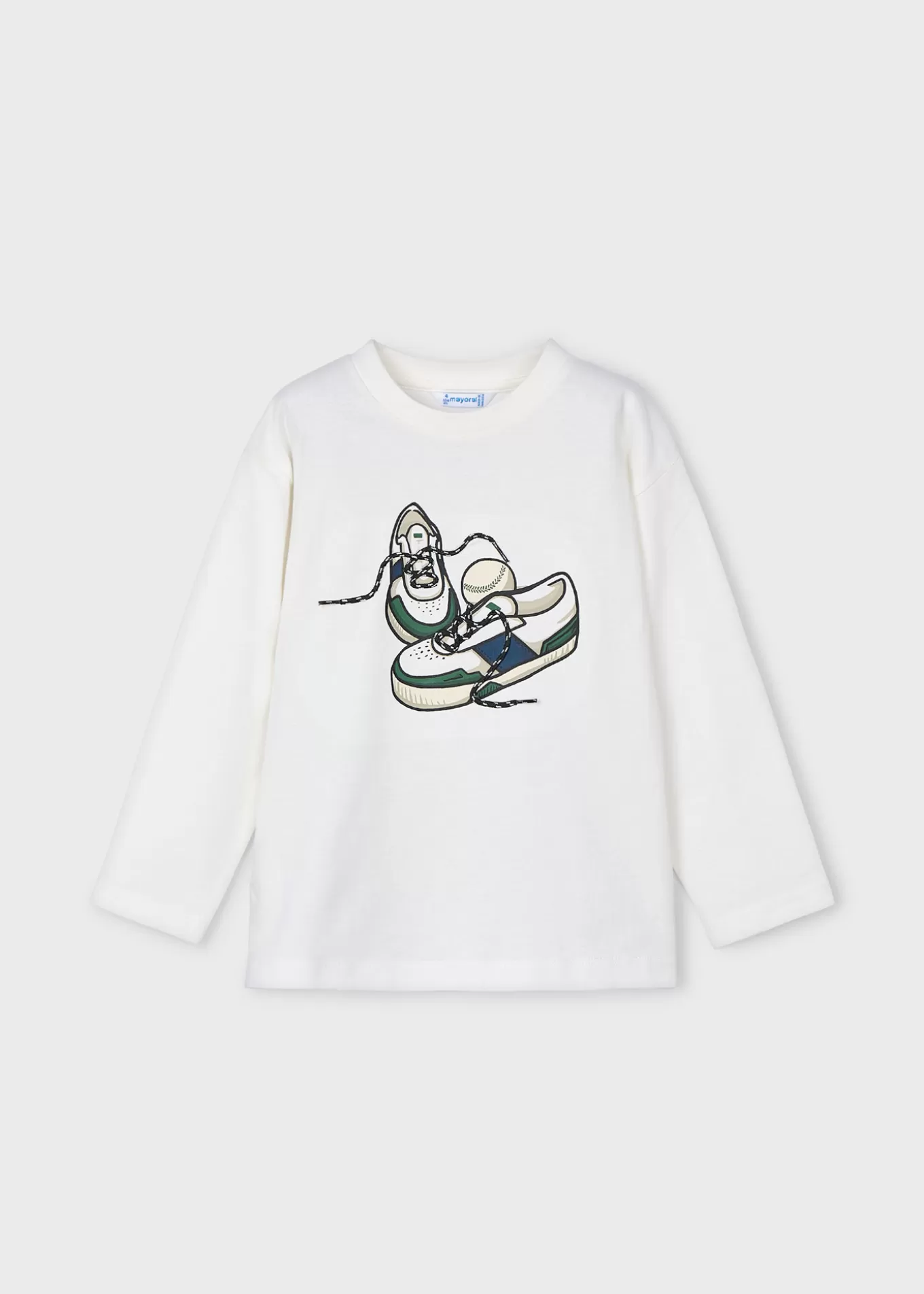 Camisetas^Mayoral Camiseta zapatillas niño Nata