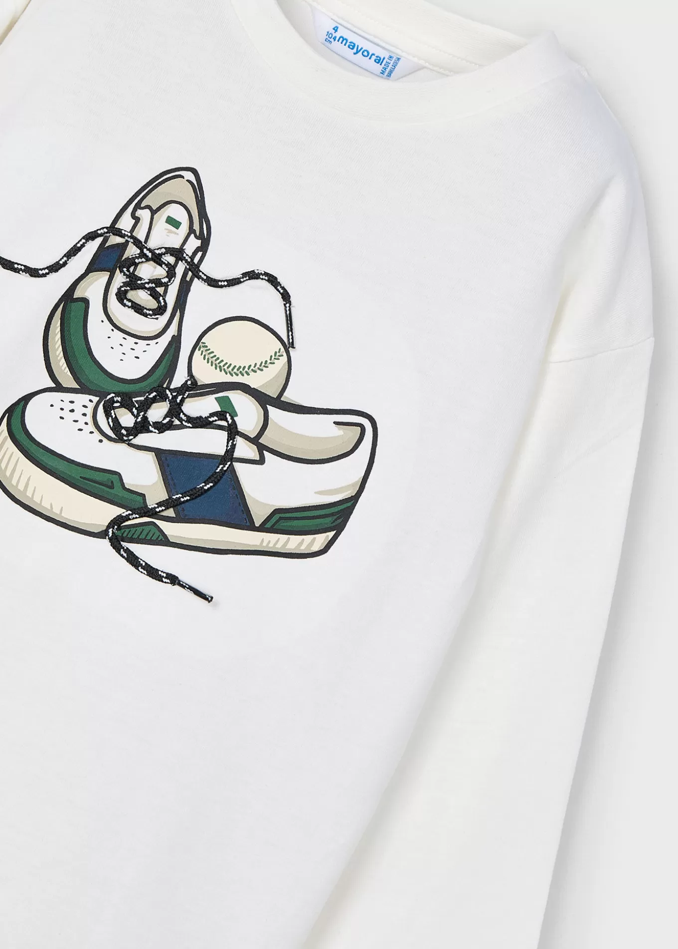 Camisetas^Mayoral Camiseta zapatillas niño Nata