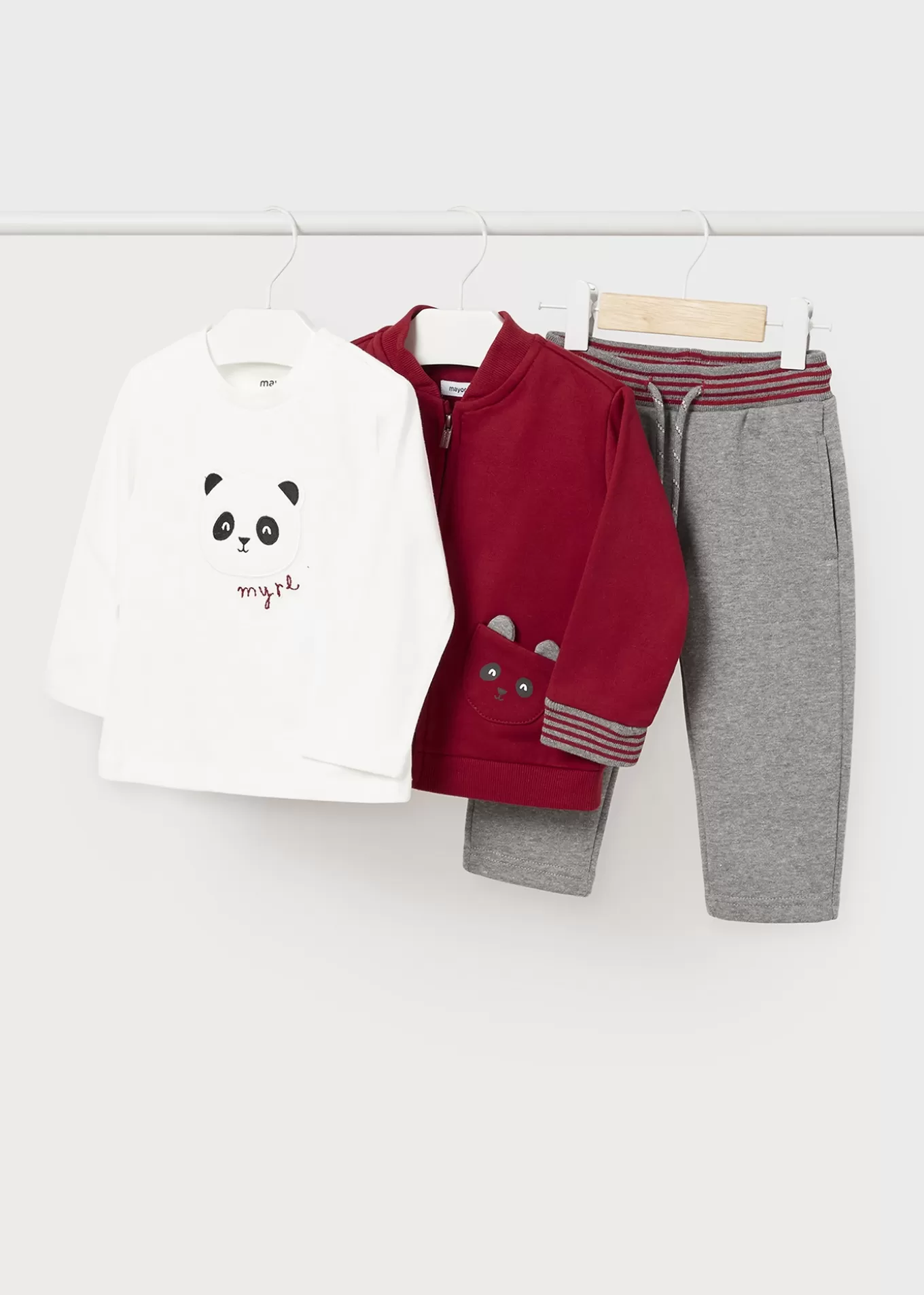 Chándals^Mayoral Chándal con camiseta panda bebé Guinda