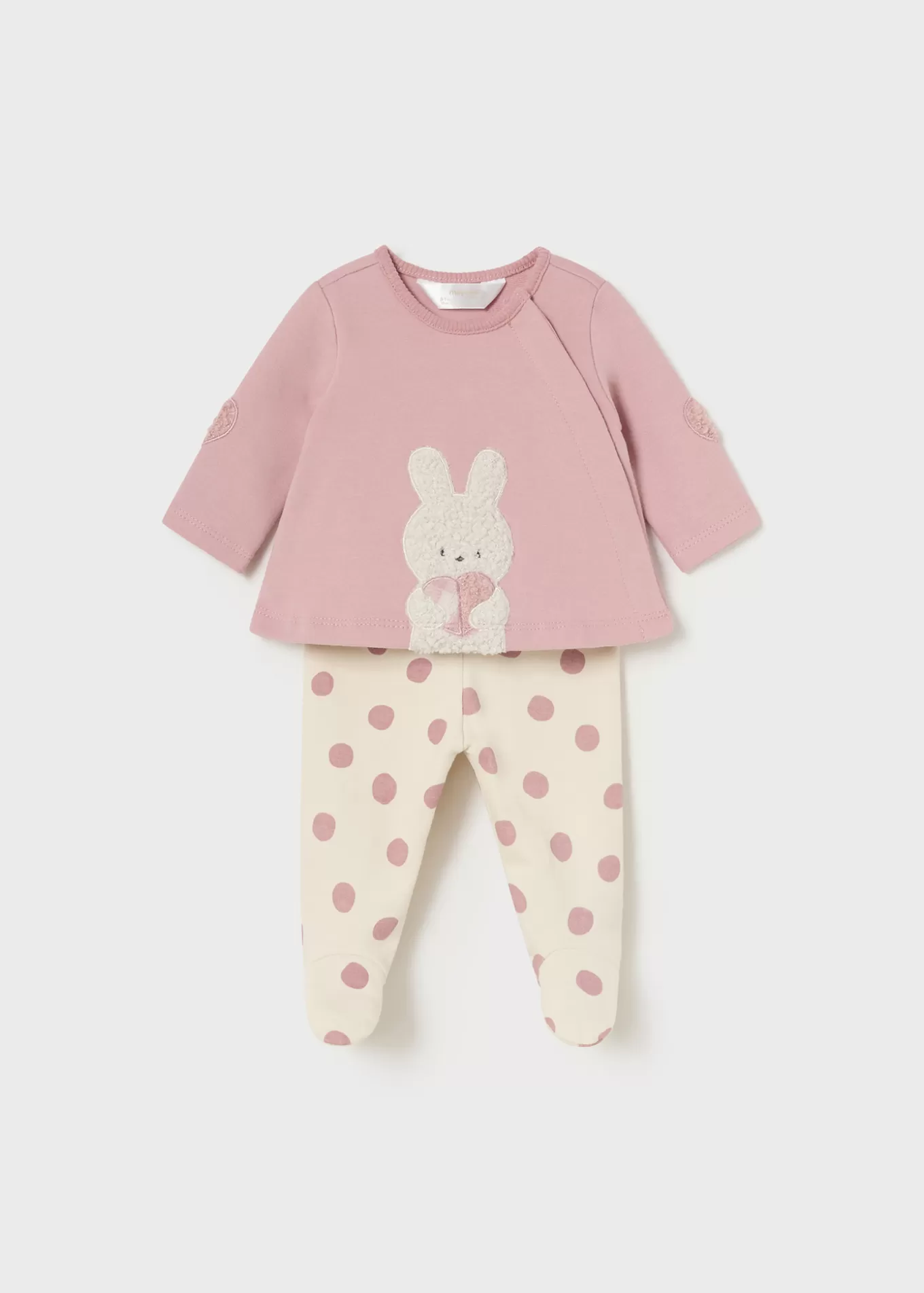 Conjuntos^Mayoral Conjunto polaina estampada y camiseta recién nacida Blush
