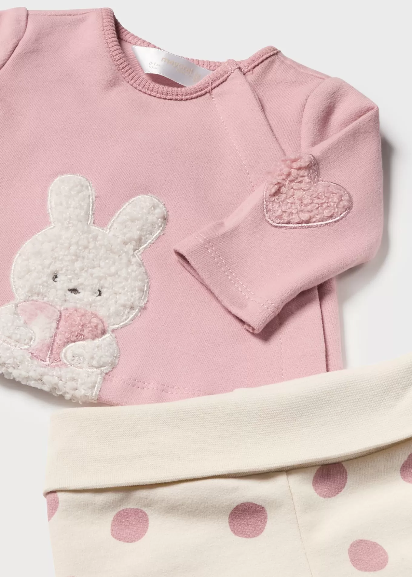 Conjuntos^Mayoral Conjunto polaina estampada y camiseta recién nacida Blush